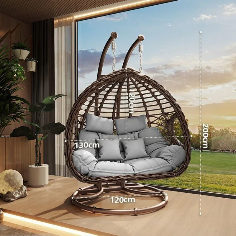 Customizable Garden Double Bird's Nest Rocking Chair, Indoor Internet Celebrity Balcony Hammock Rattan, Outdoor Swing Hanging Ch