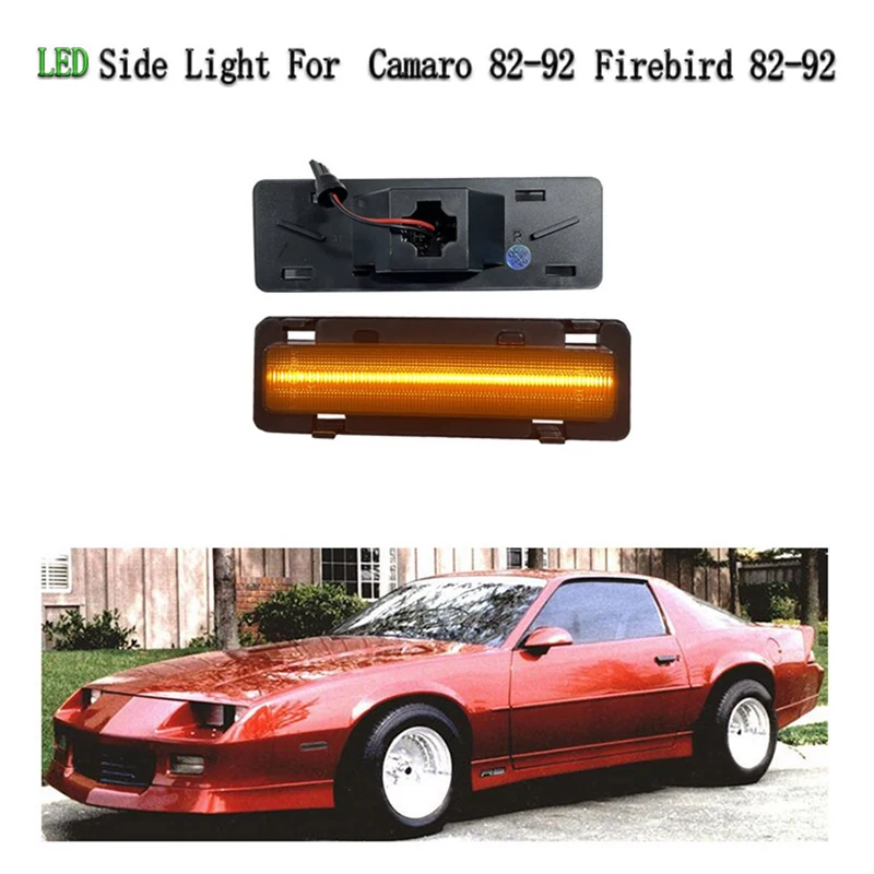 Car LED Bumper Turn Signal Side Marker Light Parking Light For Chevrolet Camaro Pontiac Firebird 82-92 OE:915589 915590