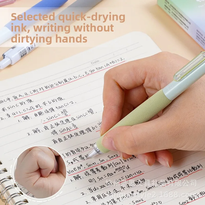 قلم جل صامت للكتابة على نحو سلس، قلم محايد قابل للسحب، مستلزمات مدرسية مكتبية عالية الجودة، قبضة مريحة، إعادة تعبئة الحبر