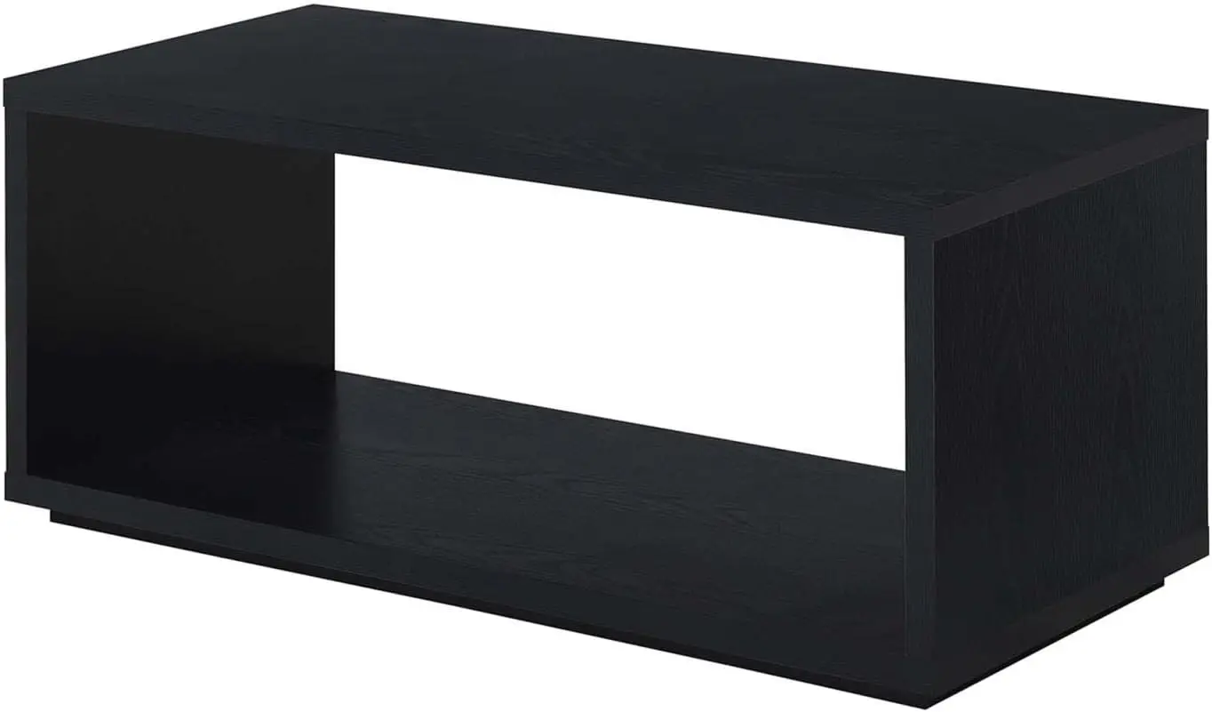 Coffee Table Black Made of Honeycomb Particle Board and Melamine Contemporary Design Easy To Assemble