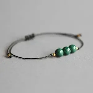 Braccialetto di gioielli con pietre preziose di Malachite con amuleto di campo elettromagnetico di cristallo curativo di Malachite