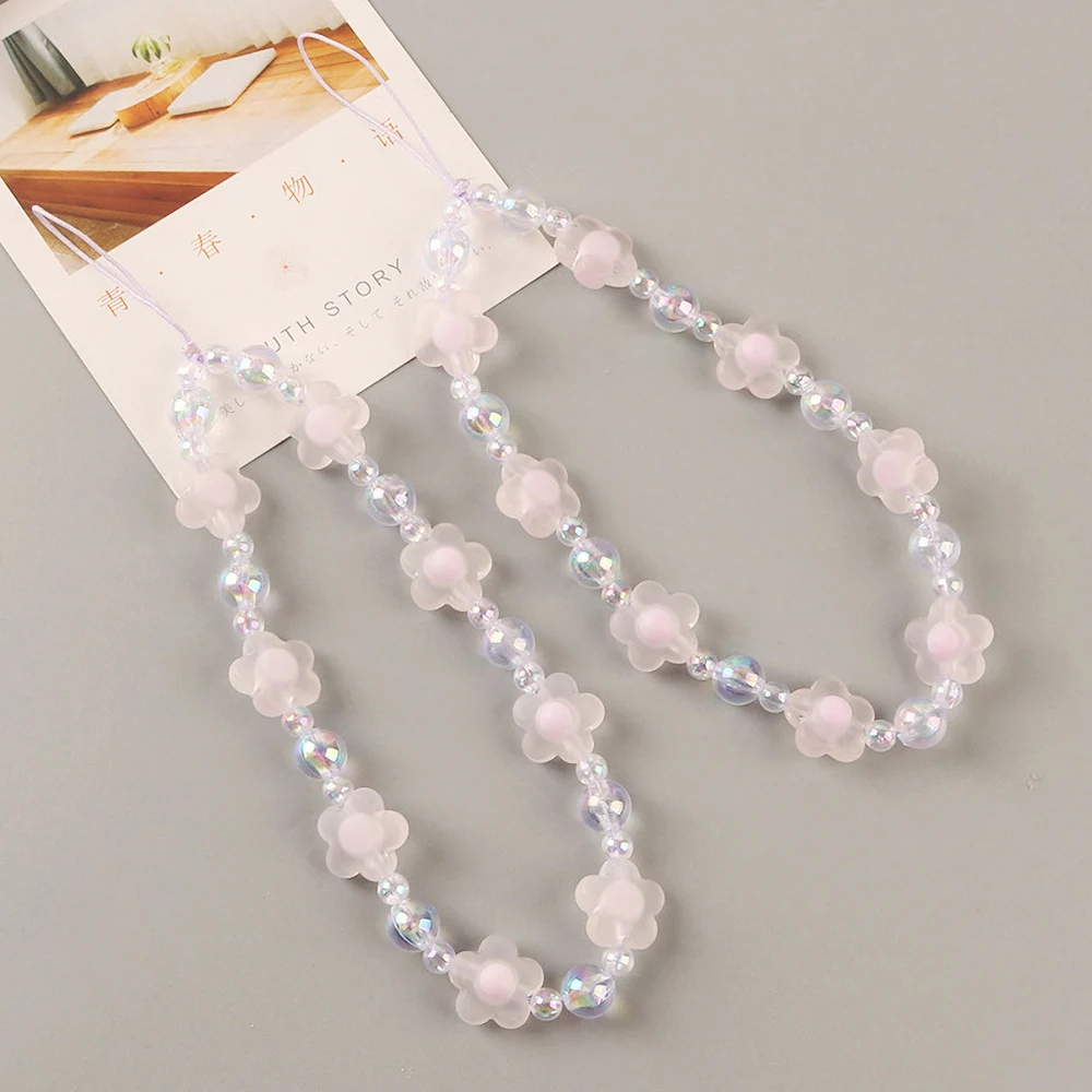 

Korean Cute Blue Puppy Bead Beaded Phone Chain Charm Lanyard For iPhone CCD Camera Hanging Rope Women Jewelry Pendant Decoration
