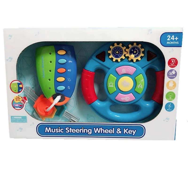 Electronic Steering Wheel Toy with Light Simulation Car Driving Sound Steering Wheel Kids Children Music Educational Toy