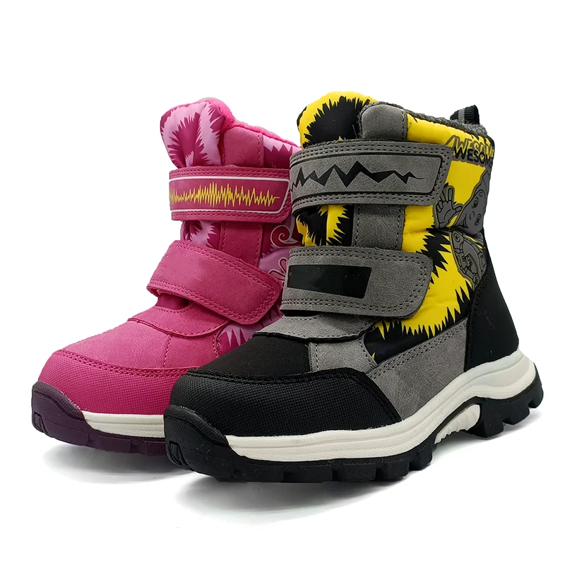 Free Shipping 1pair Winter warm Kid Snow Boots Boy/Girl Wool Boot, Fashion boy Outdoor Children\'s Ski Shoes ,-40 or -30 degrees