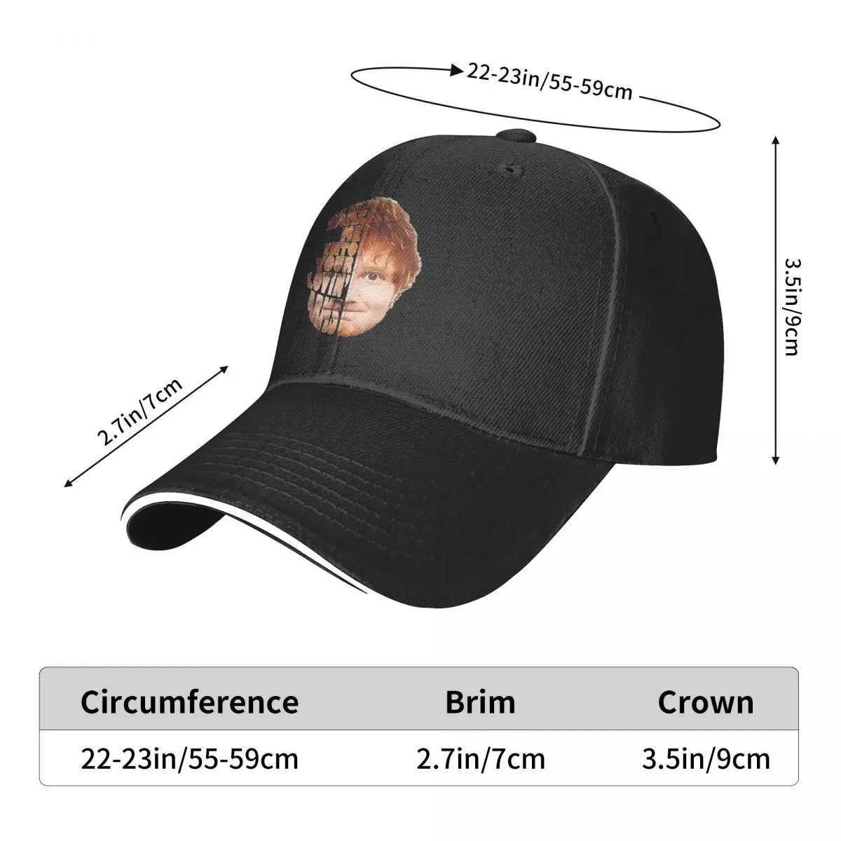 Vintage Ed The Mathematics Tour Adjustable Hat Autumn Golf Cap Unisex Ed Sheeran 2024 Baseball Cap Casual Outdoor Sunshade