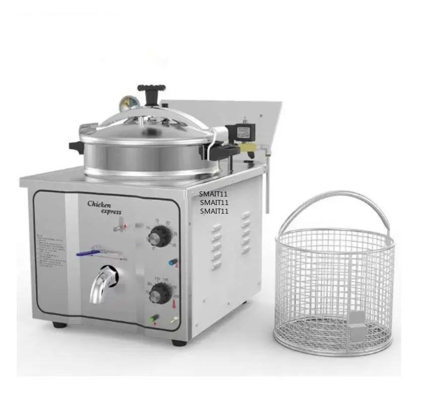 Commercial Pressure Fryer Broasted Fried Chicken Machine, Fast Food Kitchen Equipment