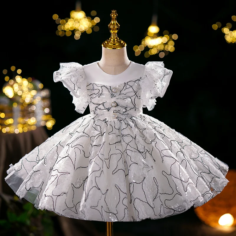 

High-end Children's Prom Princess Gown 1st Birthday Party Wedding Baby Girls Baptism Eid Dress Kids Christening Clothes