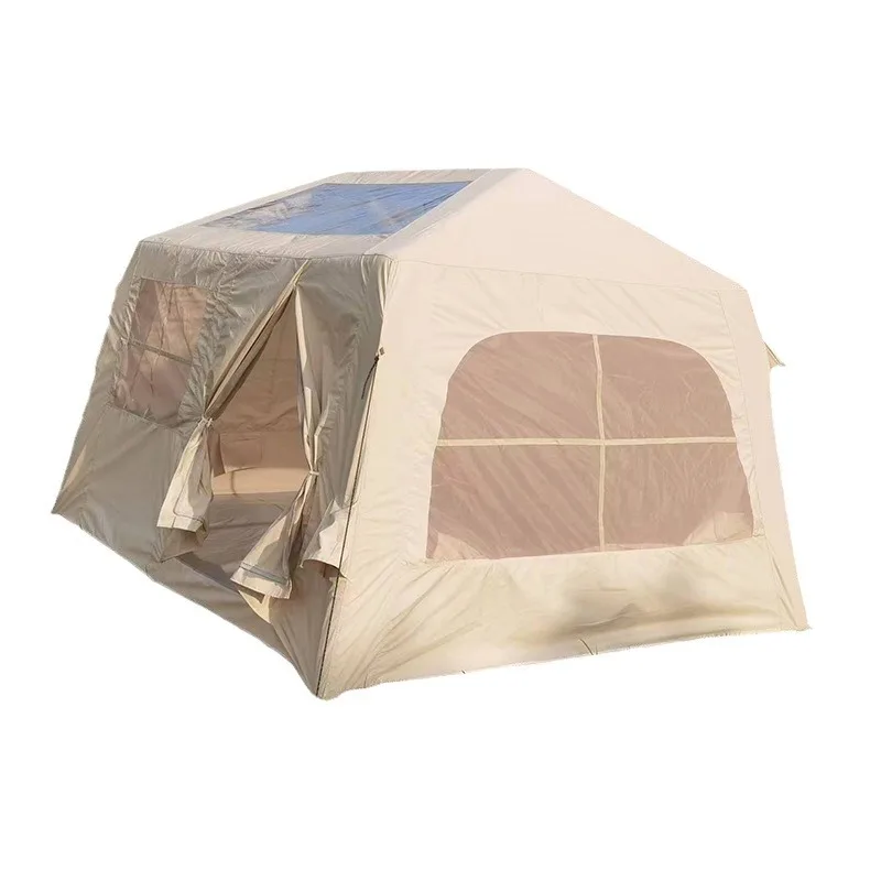 Portable Inflatable Tent with Canopy, Complete Camping House, Automatic Opening, Rainproof, Outdoor, 3-4 Pits