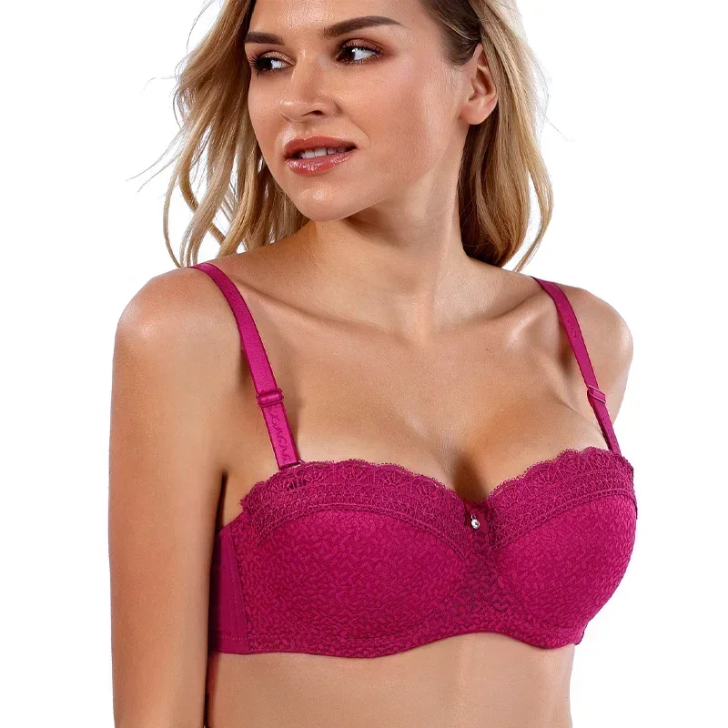 Binnys Vrouwen C Cup Tiener Vrouwelijke Kanten Band Terug Afdichting Drie Haak Half Cup Beugel Dames Lingerie Bh