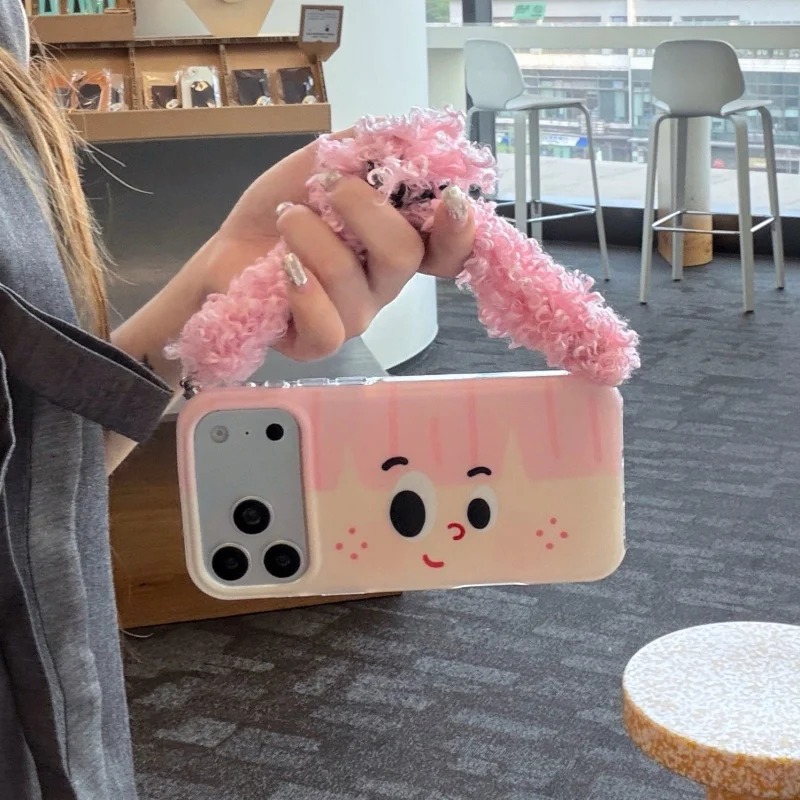 Funny Cute Girl Pink Hair Phone Case For iPhone 17 Pro 16 15 Pro Max Back Cover Shockproof Protective Cases For Apple 16 Pro Max