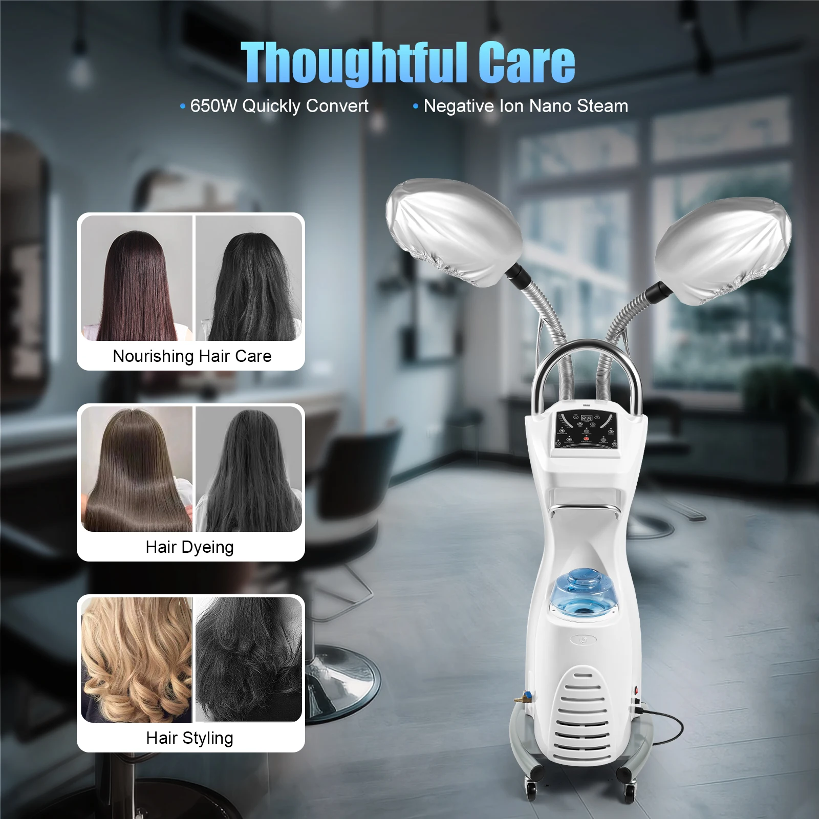 Stand Hair Steamer Hair Dyeing Oil Treatment Machine Hairdress Salon SPA Beauty