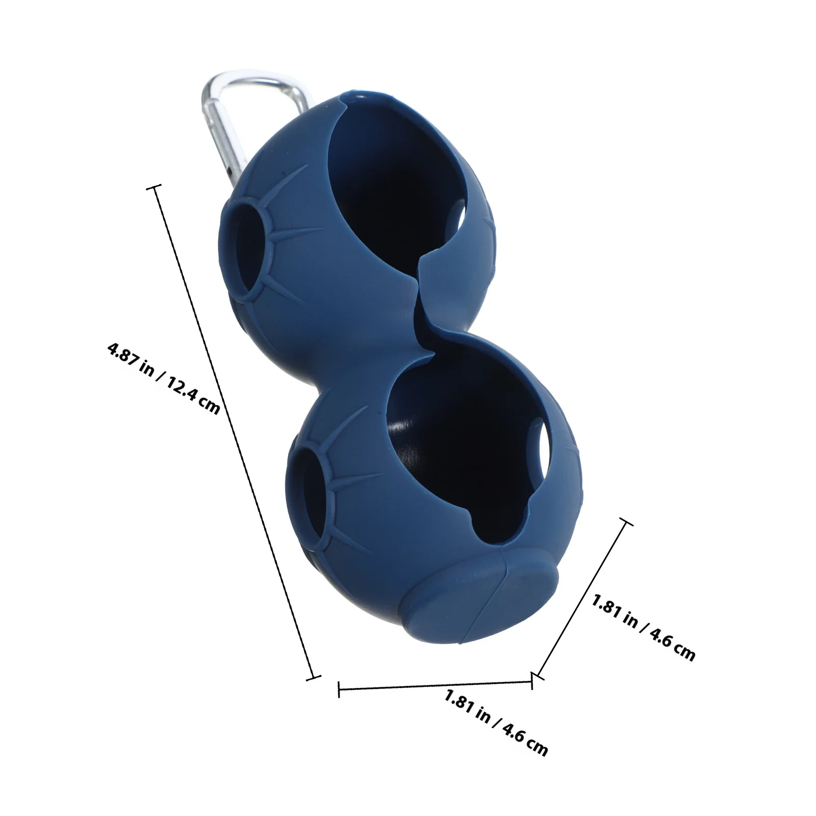 2개입 실리콘 골프공 홀더 듀얼 볼 보관 캐리어 내구성 휴대용 클립 카라비너 골프백 걸이 슬리브