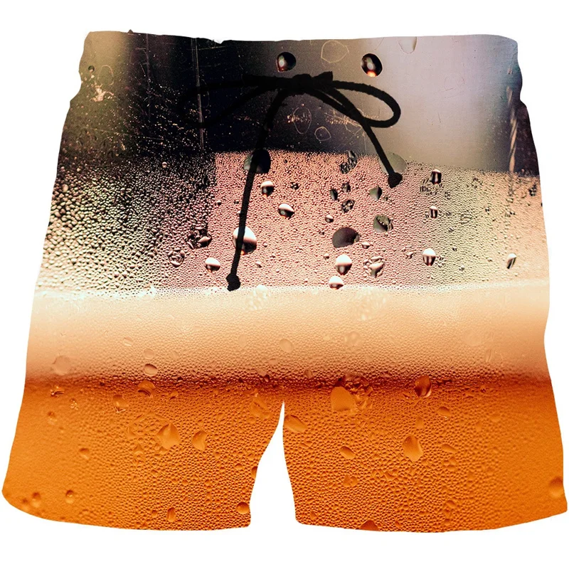 New Beer Graphic Shorts Men Summer Beach Short Pants Hawaii Beach Swimming Pants Trend Swim Trunks Women Kid Cool Ice Shorts