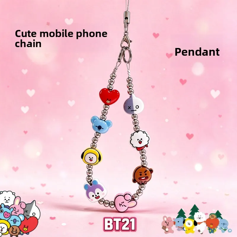 BT21 VAN ‌cooky tata chimmy cartoon cute mobile phone chain kawaii student couple mini pendant anime peripheral wholesale