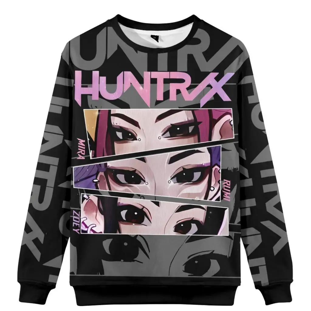 سترة مريحة بطبعة نادي Kpop Hunters Witch، نمط الخريف والشتاء للرجال والنساء والأطفال، بلوزة متعددة الاستخدامات بياقة دائرية وأكمام طويلة