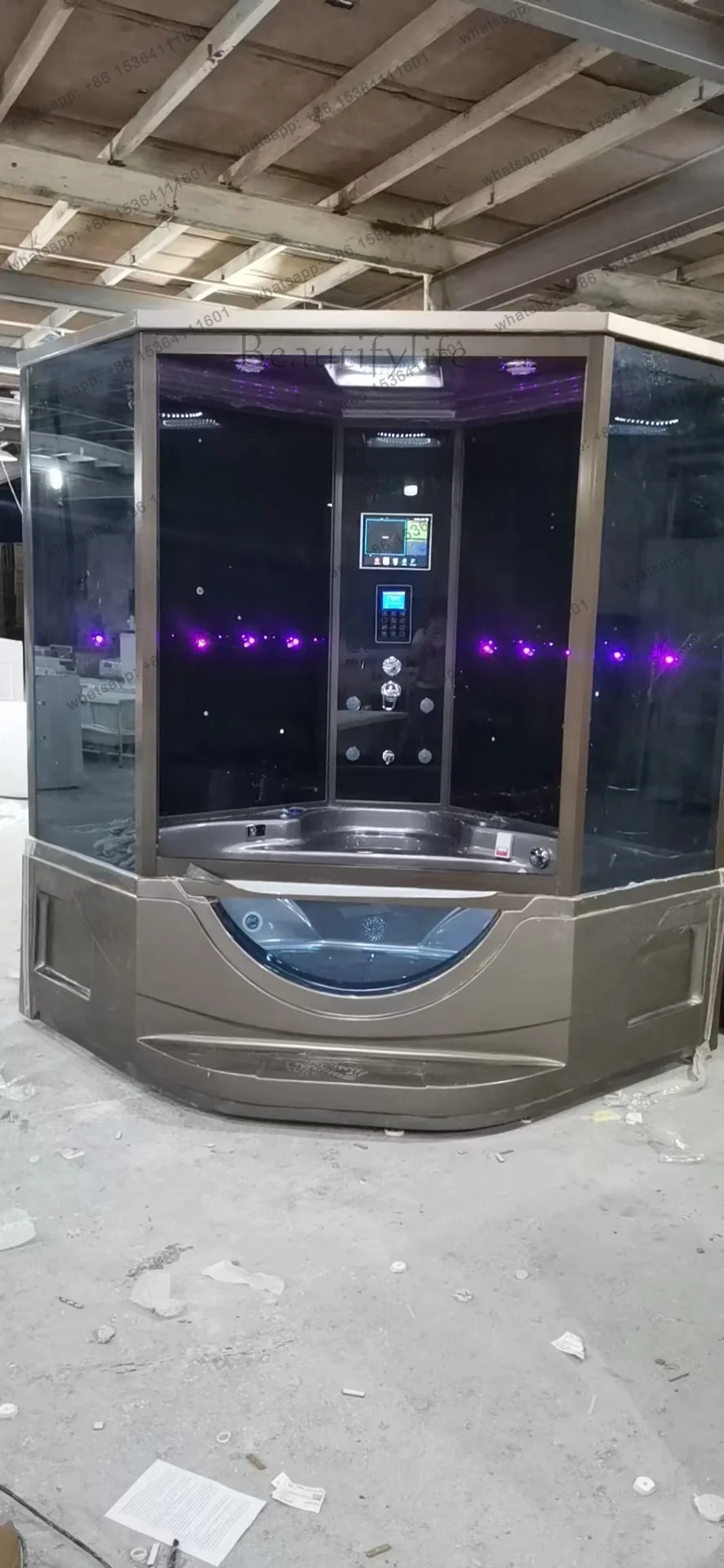 Luxury Steam Shower Cabin 1650X1650X2150mm Wi-Fi Starlink Connection Wet Sauna Room with TV Bathroom Shower Enclosure A-068