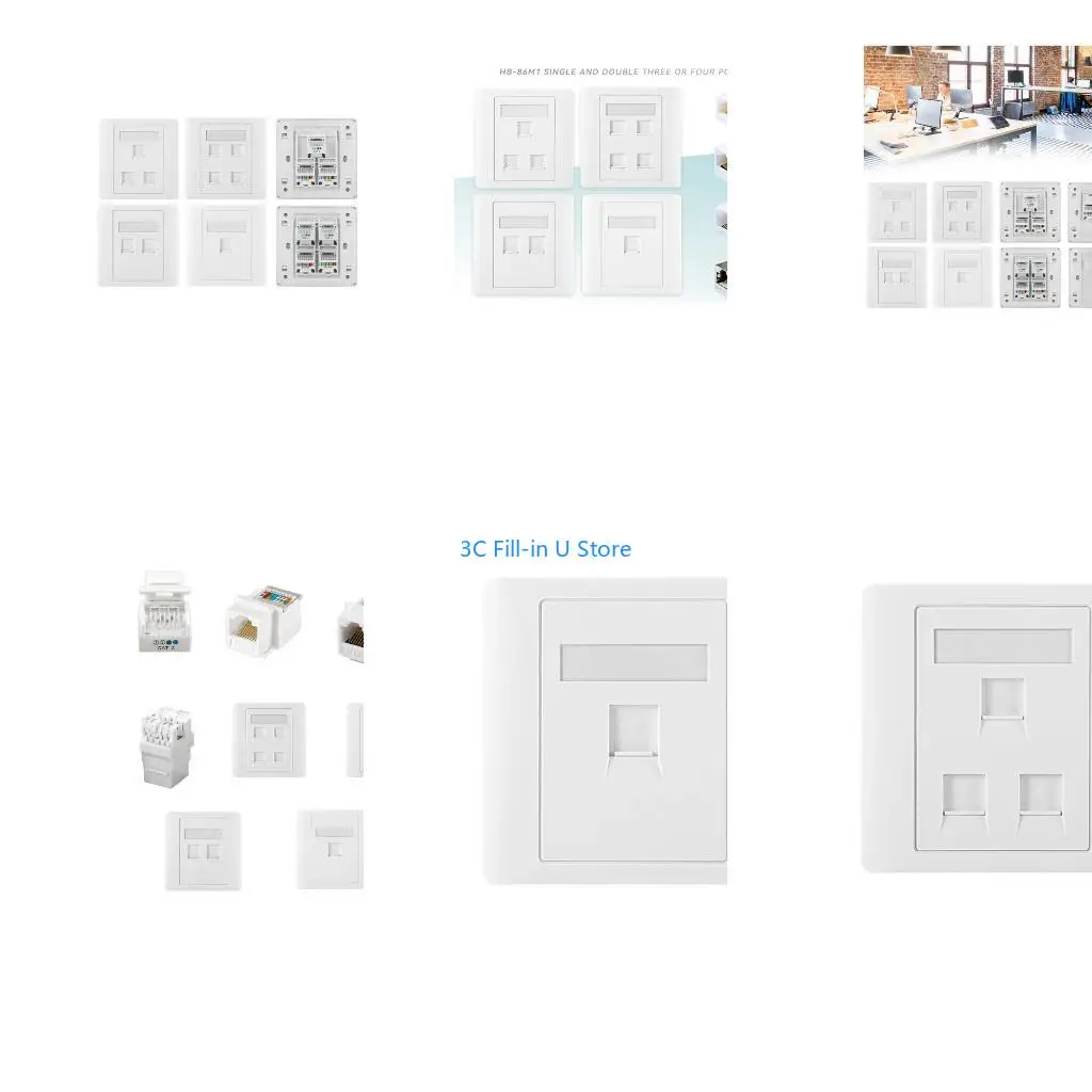 G8TA ABS Flame Retardant Internet Faceplates with Keystones Plugs Easy Installs for Home