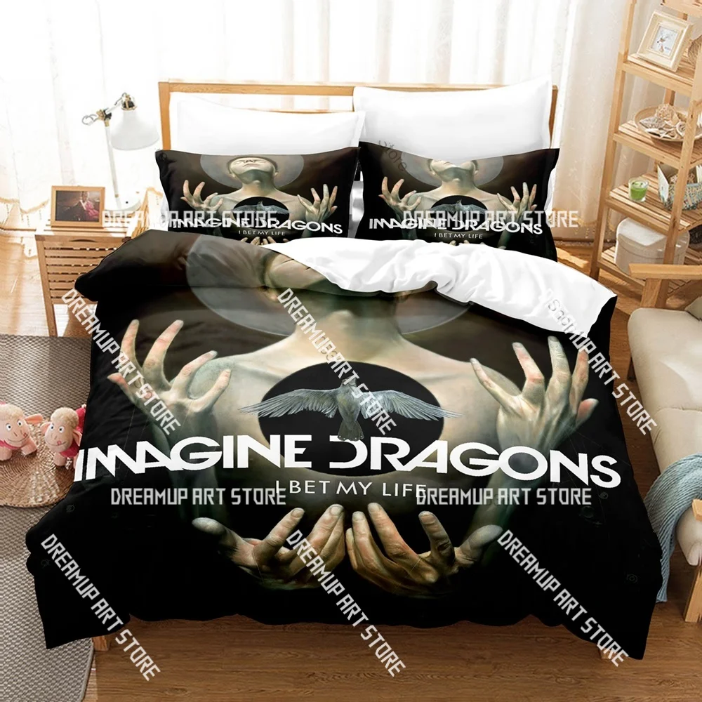 3D Printed Imagine Dragons Bedding Set for Boys Girls Duvet Cover Pillowcase Twin Queen King Full Single Double Sizes