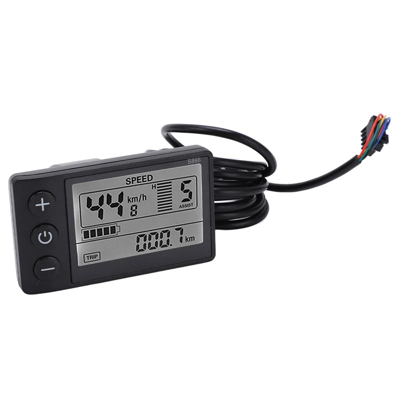 

NALFI-S866 Electric Bike Display LCD Meter 24V 36V 48V Electric Scooter Control Panel With SM Plug Electric Bike LCD Display