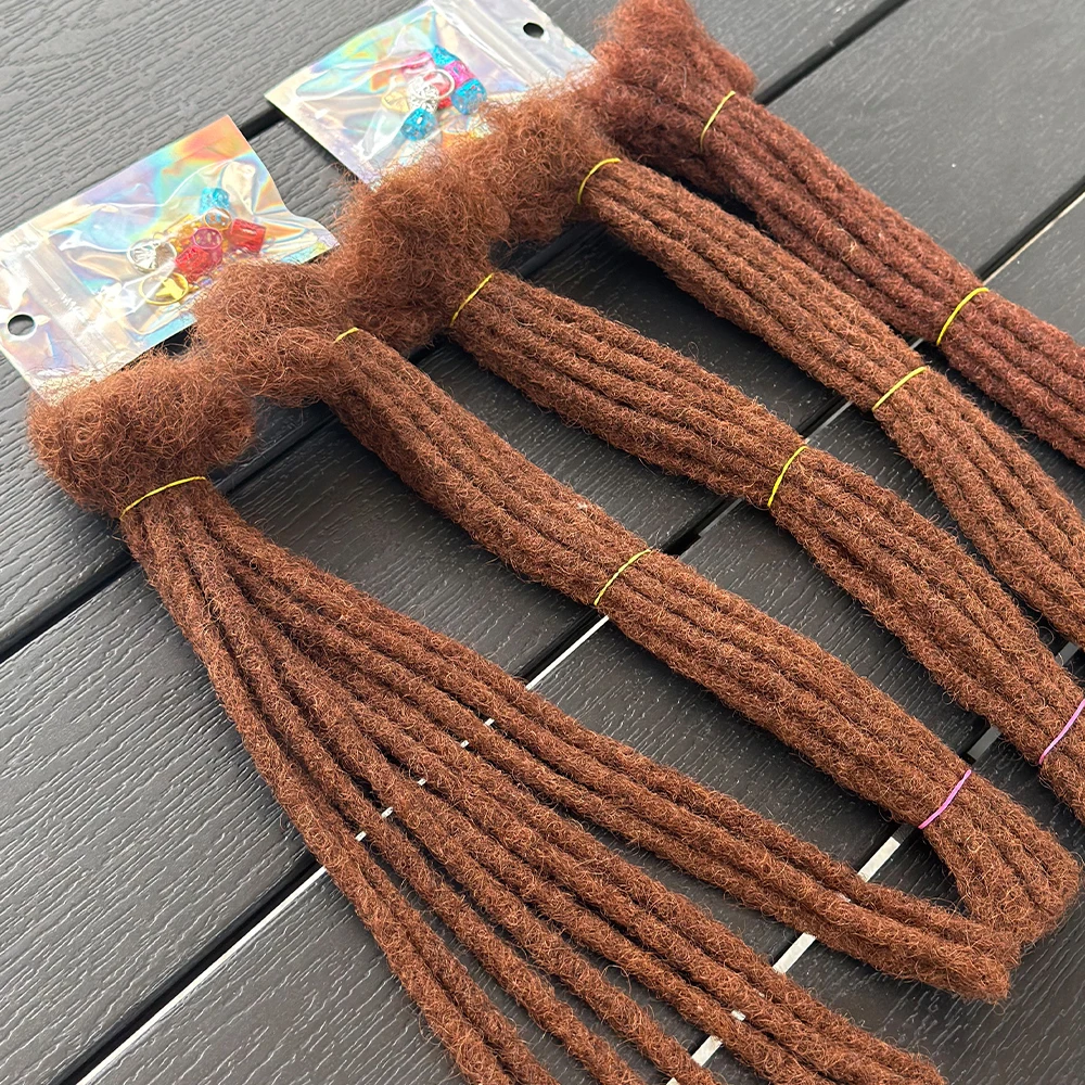 Extensões de Dreadlocks de Cabelo Humano Colorido, Extensões de Locs de 10 Polegadas Feitas à Mão para Mulheres, Homens e Crianças