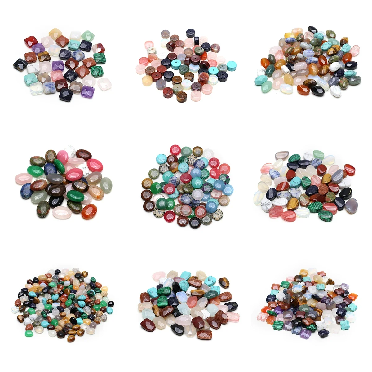 10pcs/lot Natural Stone Beads Mix Color Natural Agates Loose Spacer Beaded for Women Making DIY Jewerly Necklace Bracelet