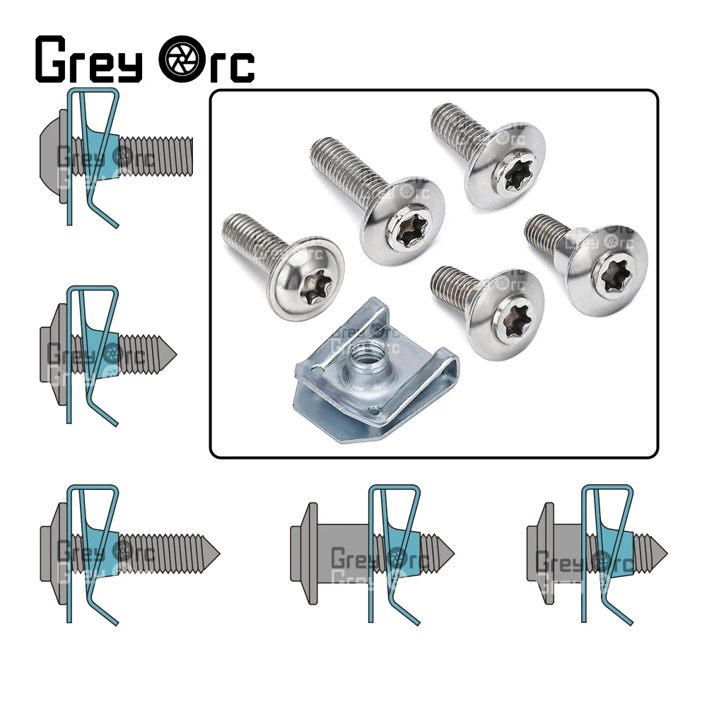 

5pcs/set Engine Cover Undertray Splashguard Wheel Arch Torx Screw Fastener Clips Universal For BMW Auto Fastener