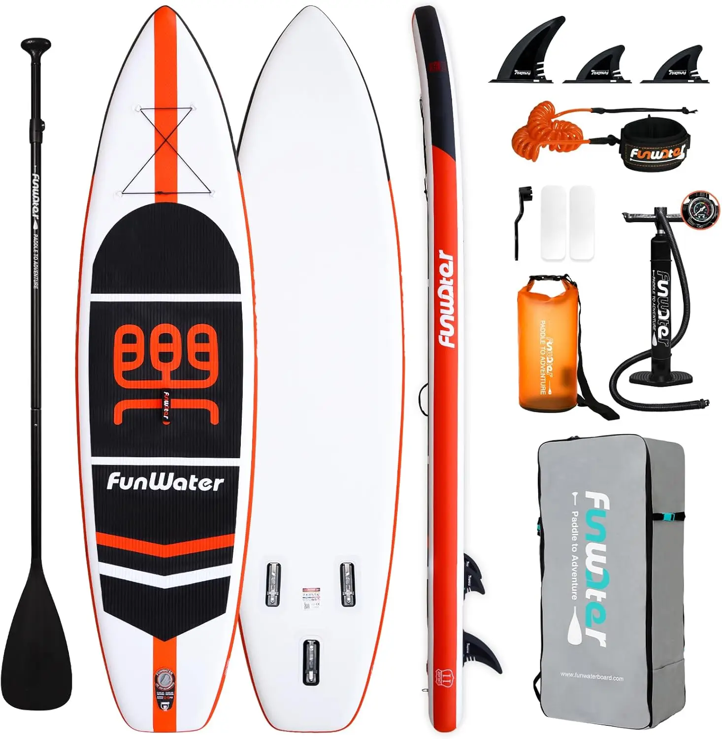 SUP Inflatable Stand Up Paddle Board 11'x33''x6'' Ultra-Light Paddleboard with ISUP Accessories,Fins,Adjustable Paddle, Pump,Bac