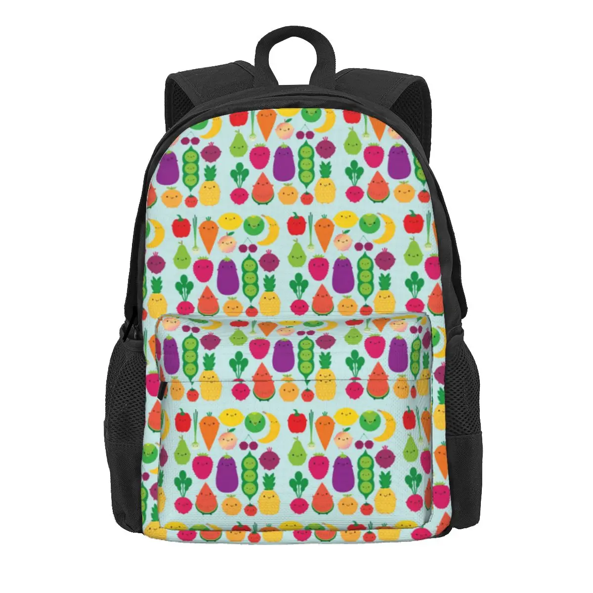 

5 A Day Fruit And Vegetables Backpack Daypack Large Capacity Kids BookBag School Bag Shoulder Bags for Men Women