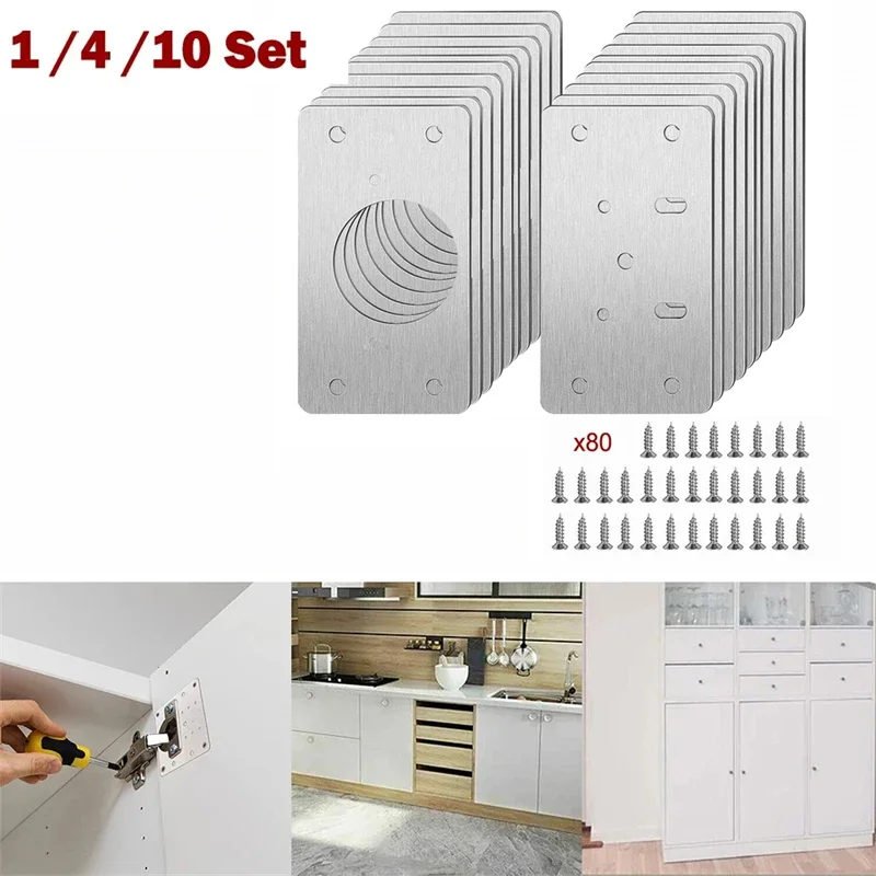 

Stainless Steel Hinge Fixing Plate, Repair Plate, Cabinet Furniture, Drawer, Table Repair, Mount Tool, Hardware