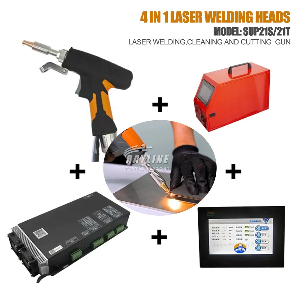RAYLINE 4 in 1 Laser Welders Heads Handheld Portable Laser Welding Machine Welding Stainless Steel Cutting Cleaning for Metal
