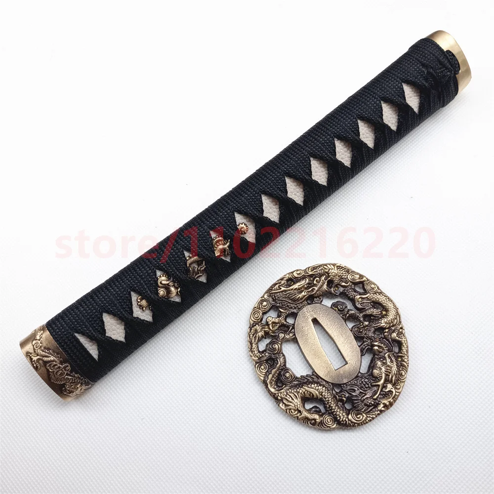 

26cm Tsuka Handle Hilt Brass Tsuba Handguard Guard Copper Fuchi Kashira Menuki For Japanese Real Japan Samurai Katana Sword Part