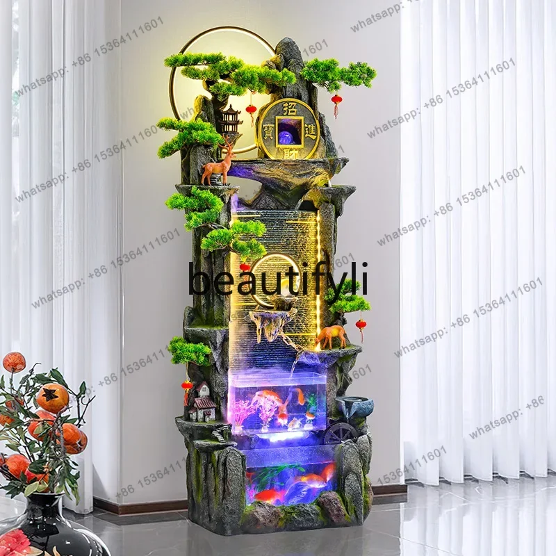 

flowing water ornament circulating water fish tank living room office rockery water feature decoration