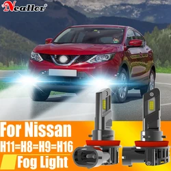 2x H11 H8 Led Fog Light Headlight Canbus H16 H9 Car Bulb Driving Running Lamp 12v 55w For Nissan Qashqai J11 J10 X Trail T32 T31