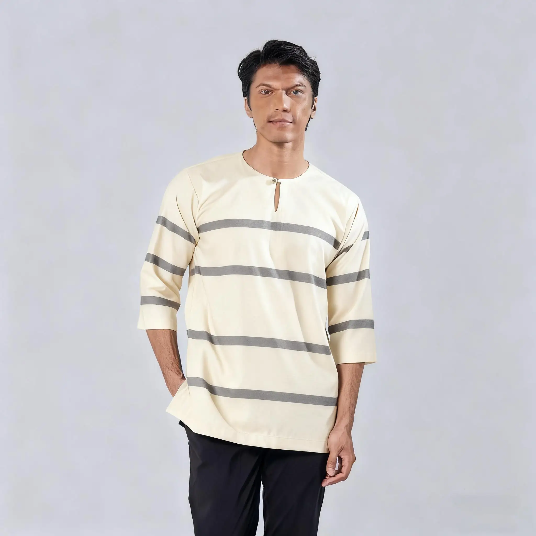 الملابس التقليدية أنماط الآسيوية الجنوبية الآسيوية اليوسفي الرجال قصيرة الأكمام تي شيرت الشرق الأوسط Camisa Masculina Mais Cendida #3