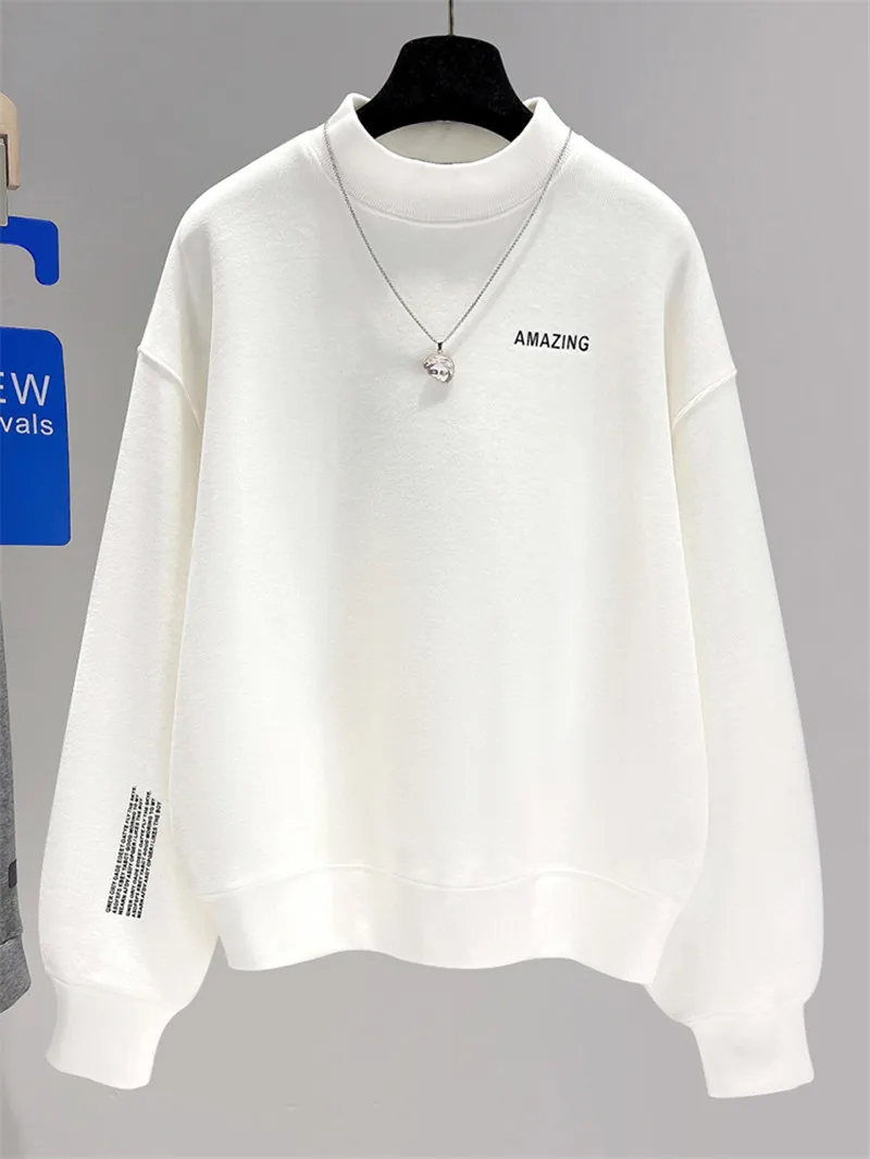 

Женская утепленная толстовка с капюшоном на флисовой подкладке, новая модель 202, из смесового хлопка и полиэстера, с длинными рукавами, средней длины, свободного кроя, с принтом