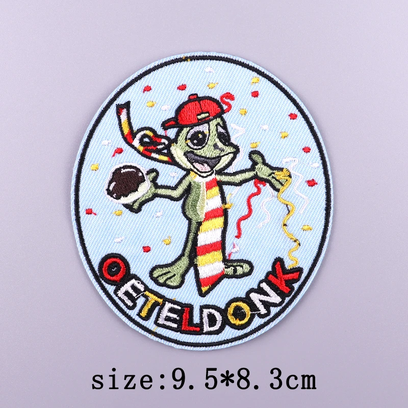 Nederland Oeteldoonk embleem opstrijkbare geborduurde patches voor kleding carnaval voor Nederland geborduurde patches op kleding DIY