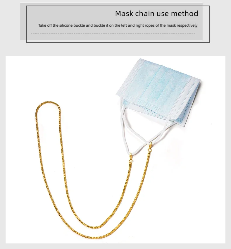 Modische Metall-Brillenkette für Damen; Halskette mit Anti-Rutsch- und Anti-Fall-Funktion; Brillenkette mit Kettenseil – Detail 3