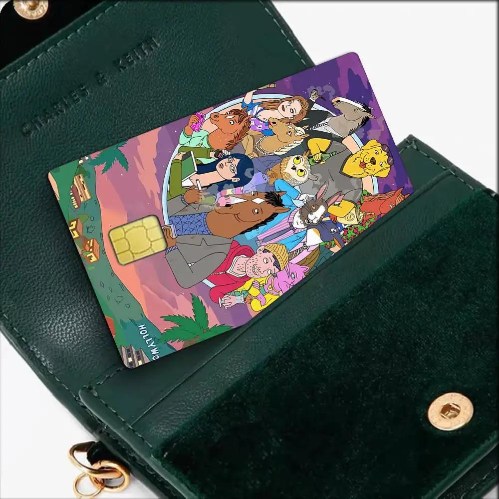 B-BoJack H-Horseman Waterproof Film Skin Cover Credit Card Stickers Debit Front Bank Bus Pass