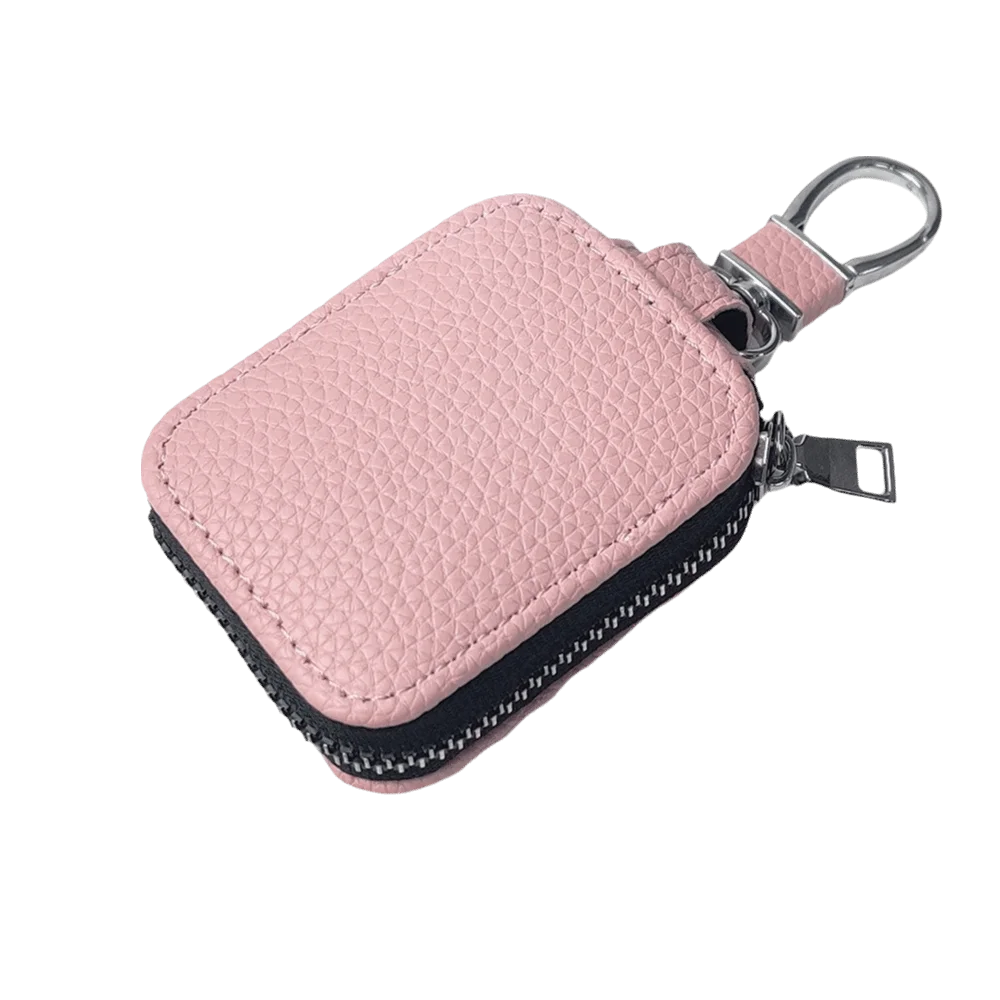 

Leather Earphone Bag Lightweight Lychee Texture Headphone Storage Bag with Keychain Zipper Bag for AirPods Pro3/Pro2/AirPods 4