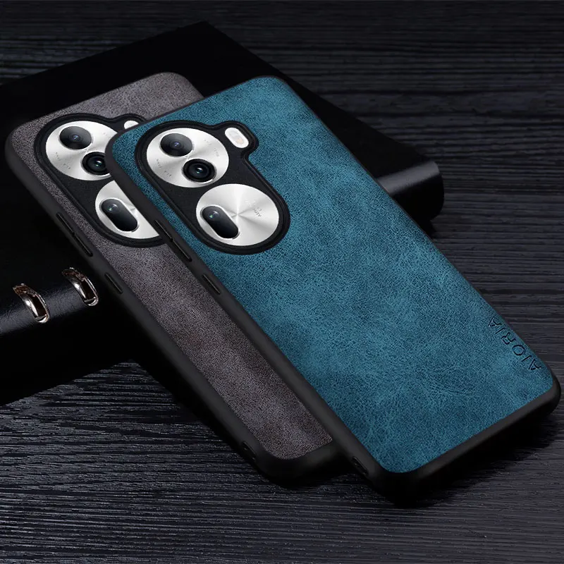 Premium PU Leather Case for Oppo Reno 11 10 Pro Reno10 Pro 5G Scratch-Resistant Solid Color Cover for reno 11 pro 5g coque