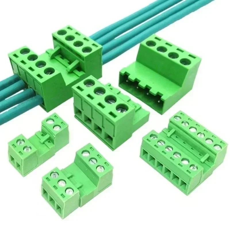 2Sets 2EDG 5.08MM Soldeervrije Butt Connection Plug-In Type 2EDGRK5.08 Pluggable Green Terminal Block 2P-12P