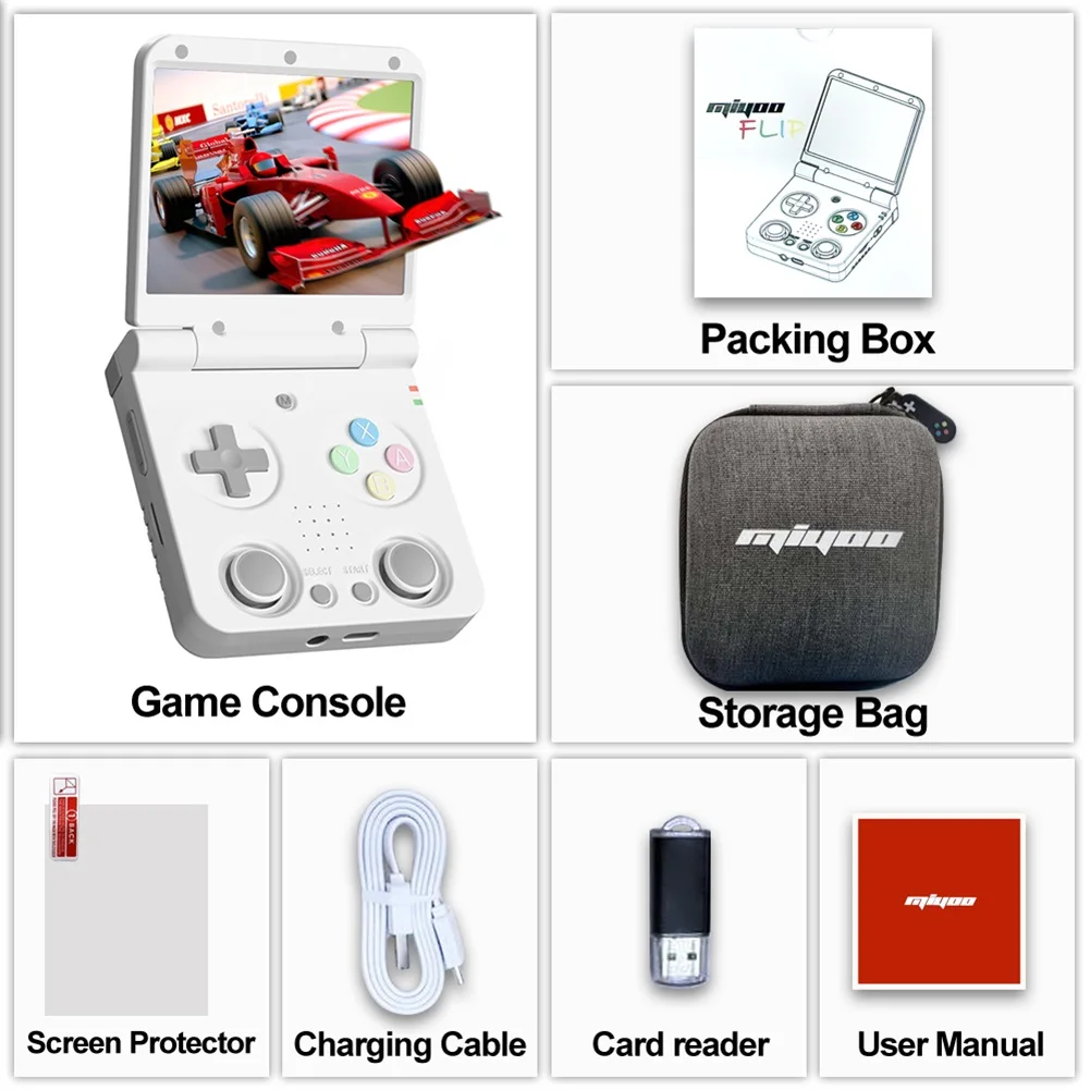 MIYOO Flip V2 Handheld Game Consoles Spelers 3.5''IPS Scherm Linux Systeem Klassieke Retro Draagbare Video Game Simulator Gamer Gift