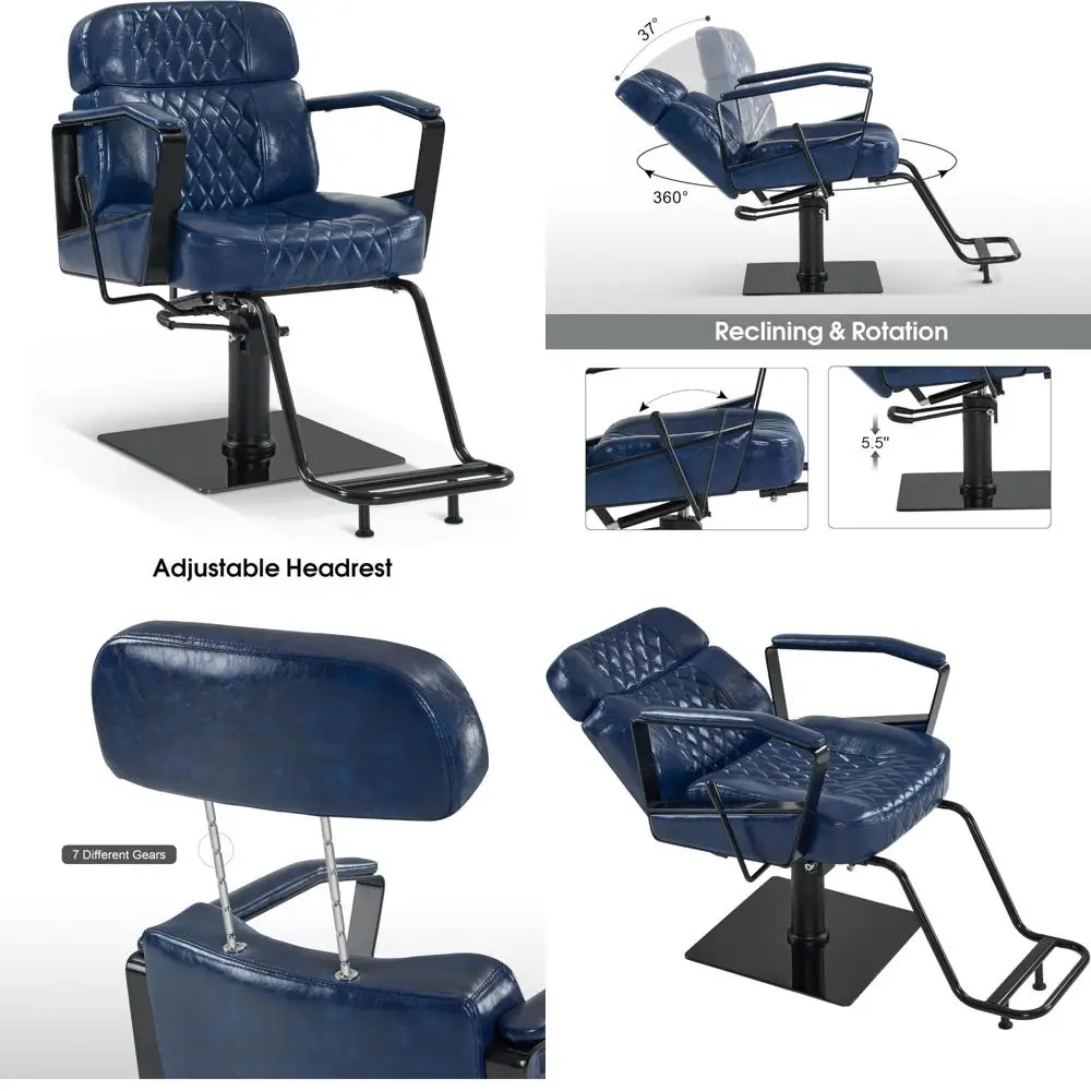 Classic Barber Chair with 440-Pound Hydraulic Pump and Manual Recliner for Hair Stylists and Beauty Salons