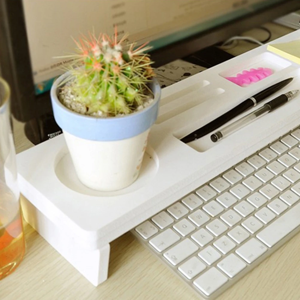 

Floating Keyboard Shelf Removable Desktop Organizer Storage Box Pen Stationery Holder Cup Computer Tray Over Keyboard Rack