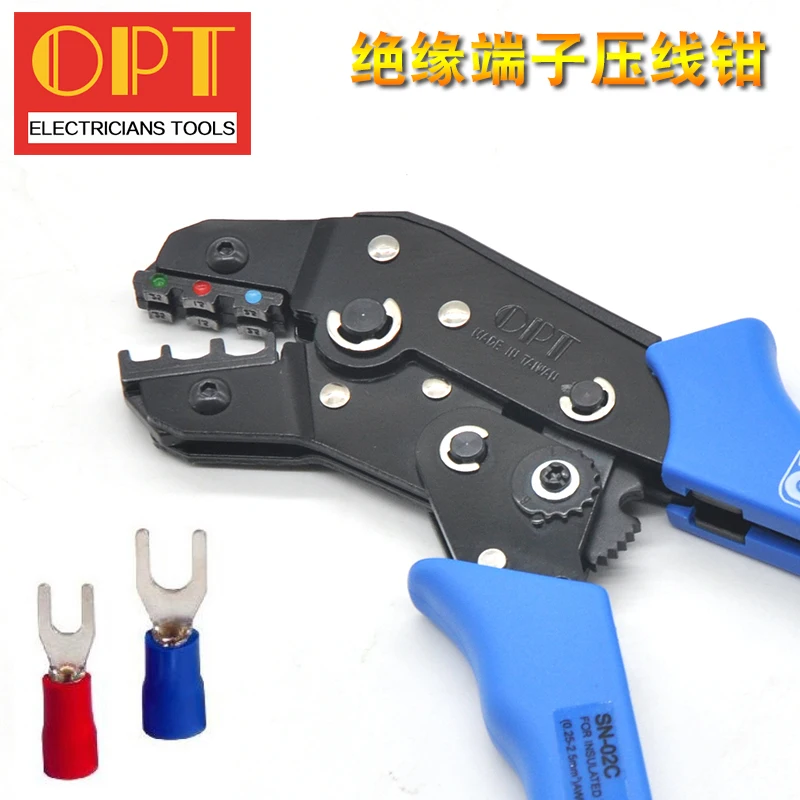 

OPT ratchet type insulated terminal crimping pliers terminal pliers cold pressing pliers SN-01C 02C imported tools