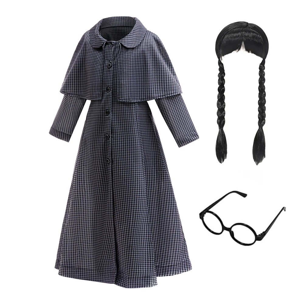

Halloween Deluxe Sets Children Detective Costume Girl Coat and wig glasses Detective Cosplay Outfit Carnival Party Fancy Dress
