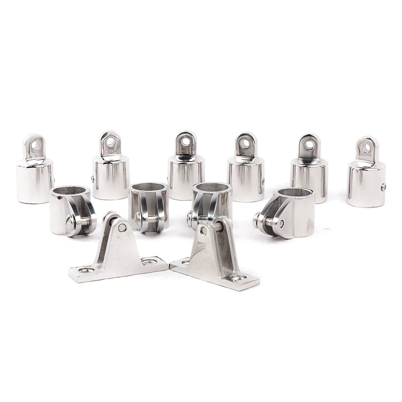 

316 Stainless Steel 3-Bow Bimini Top Boat Stainless Steel Fittings Marine Hardware Set Boat Accessories Marine - 12 Piece