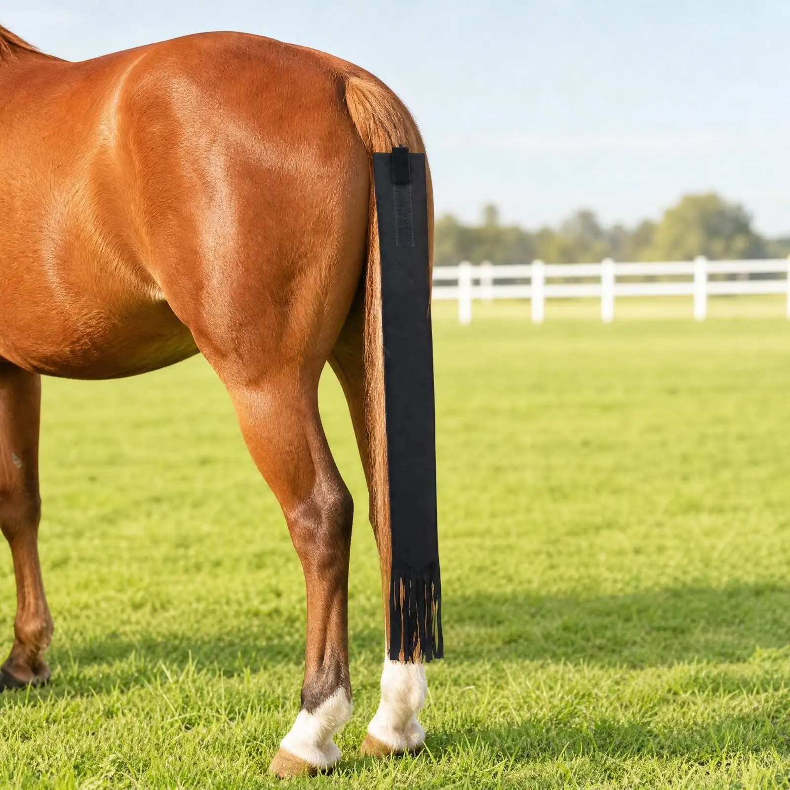 Abrasion Resistant Horse Tail Protector for Riding Training with Secure Top Strap