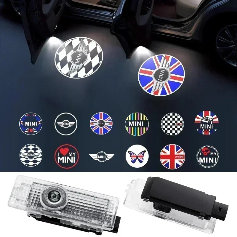 

2Pcs Led Welcome Light Car Door Projector Lamps For BMW Mini Cooper One S JCW Countryman R56 R53 R50 F55 F56 R60 R57 Accessories