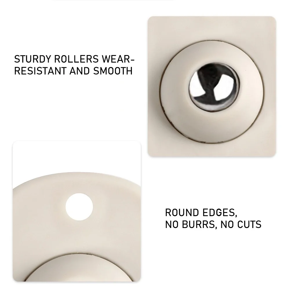 4pcs Rotating Sticky Pulley Mute 360° Rotation Ball Caster Strong Load Bearing for The Bottom of Storage Box Trash Can